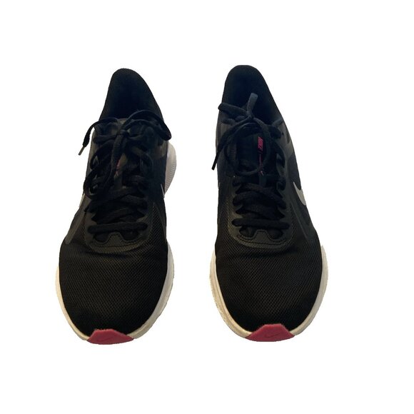 Nike Downshifter Running Shoes Womens Size 8.5 Black Pink silver logo C19986-004 - Picture 2 of 9